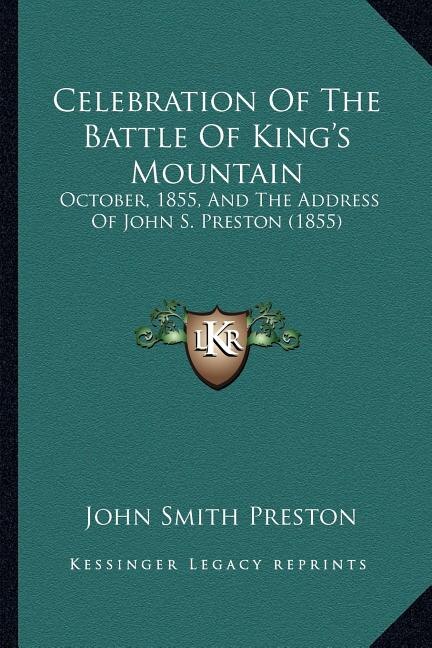 Front cover_Celebration Of The Battle Of King's Mountain