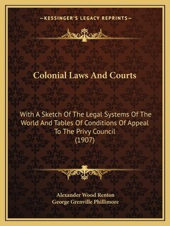 Couverture_Colonial Laws And Courts