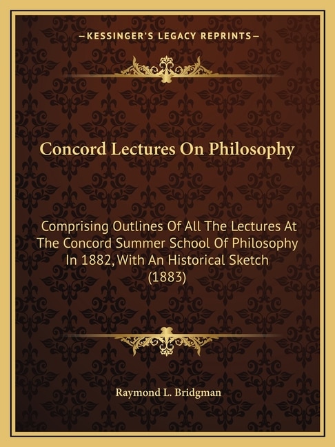 Front cover_Concord Lectures on Philosophy