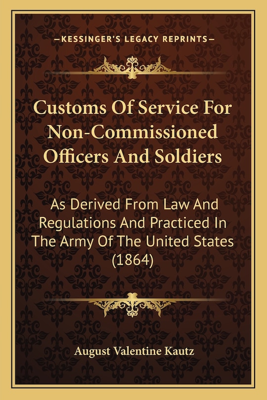 Front cover_Customs of Service for Non-Commissioned Officers and Soldiers
