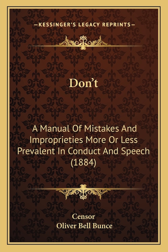 Front cover_Don't