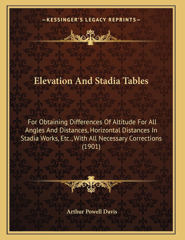 Couverture_Elevation And Stadia Tables