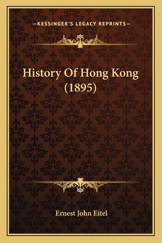 Couverture_History Of Hong Kong (1895)