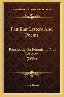 Front cover_Familiar Letters And Poems