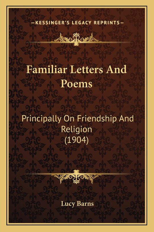 Front cover_Familiar Letters And Poems