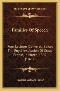 Front cover_Families Of Speech