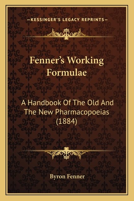 Couverture_Fenner's Working Formulae