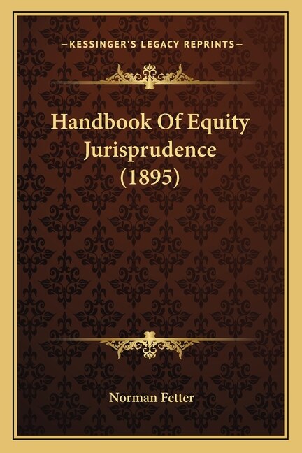 Front cover_Handbook Of Equity Jurisprudence (1895)