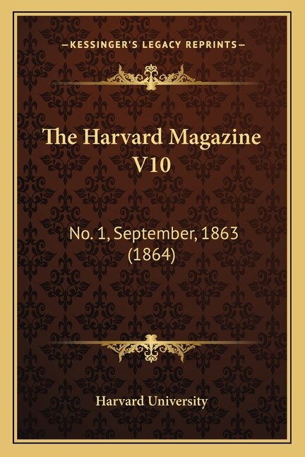 Front cover_The Harvard Magazine V10