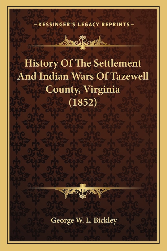 Front cover_History of the Settlement and Indian Wars of Tazewell County, Virginia (1852)