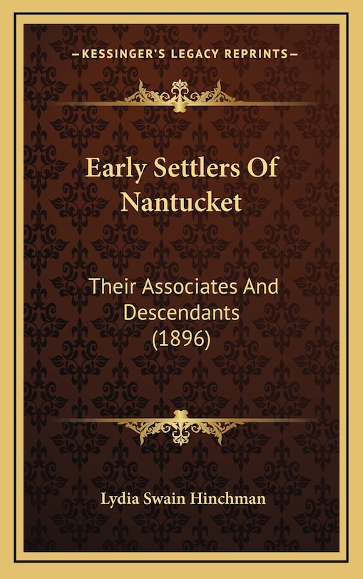 Front cover_Early Settlers of Nantucket
