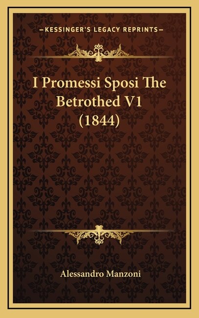 Front cover_I Promessi Sposi The Betrothed V1 (1844)