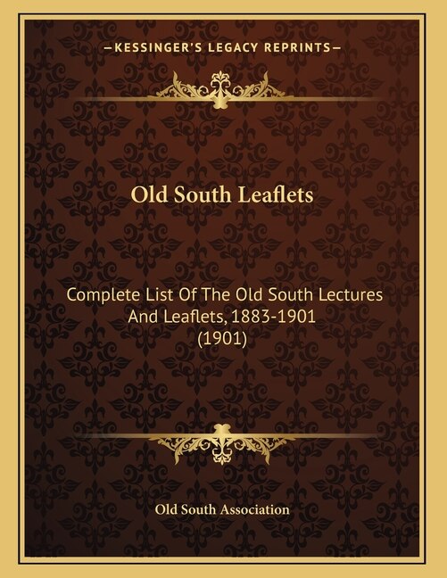 Couverture_Old South Leaflets