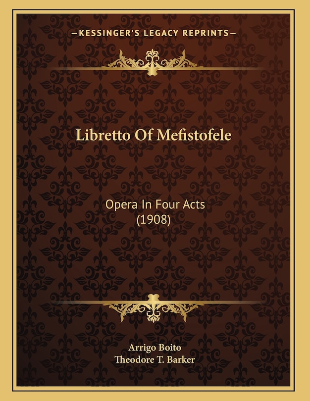 Front cover_Libretto Of Mefistofele