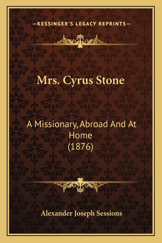 Front cover_Mrs. Cyrus Stone