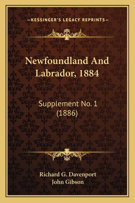 Front cover_Newfoundland And Labrador, 1884