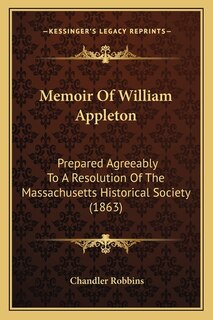Front cover_Memoir Of William Appleton