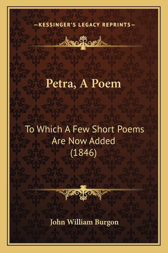 Front cover_Petra, a Poem