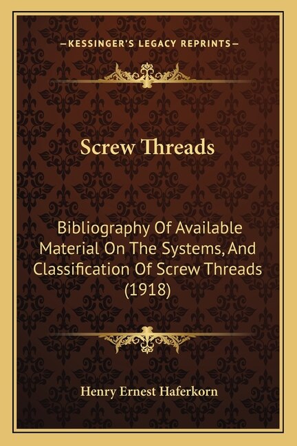 Front cover_Screw Threads