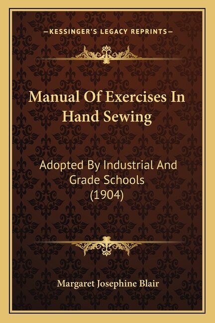 Couverture_Manual Of Exercises In Hand Sewing