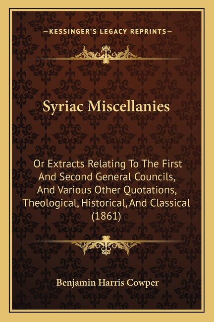 Front cover_Syriac Miscellanies