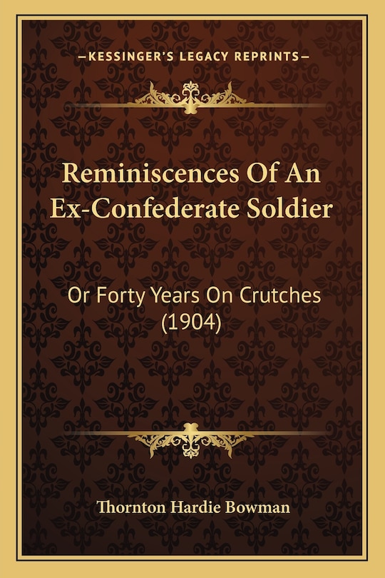 Couverture_Reminiscences Of An Ex-Confederate Soldier