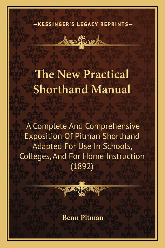 Couverture_The New Practical Shorthand Manual