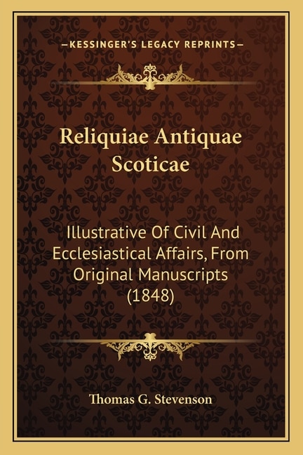 Front cover_Reliquiae Antiquae Scoticae
