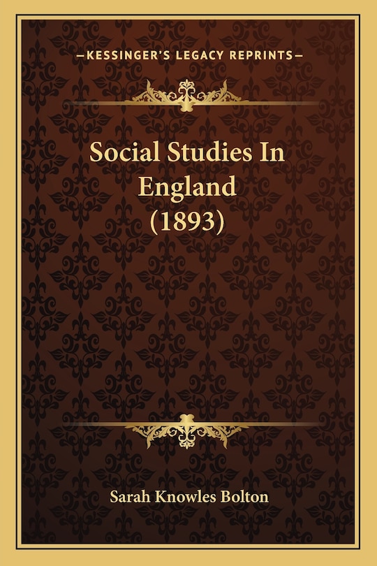 Front cover_Social Studies In England (1893)