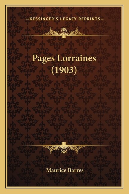 Front cover_Pages Lorraines (1903)