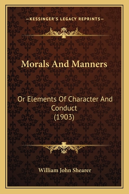 Couverture_Morals And Manners
