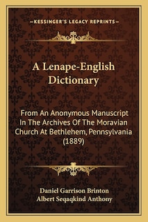 Front cover_A Lenape-English Dictionary