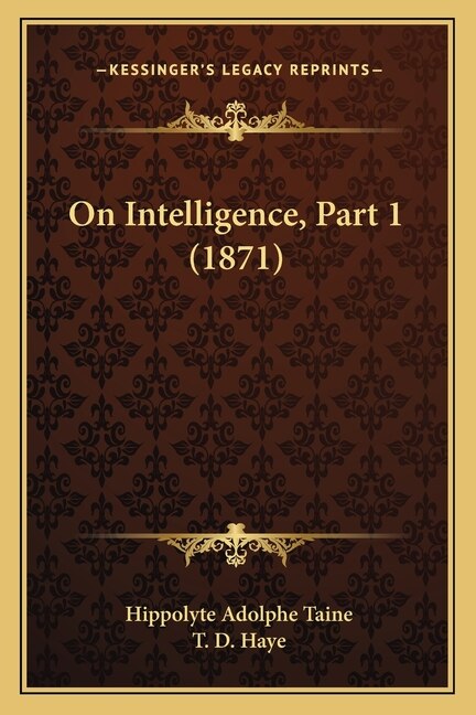Front cover_On Intelligence, Part 1 (1871)