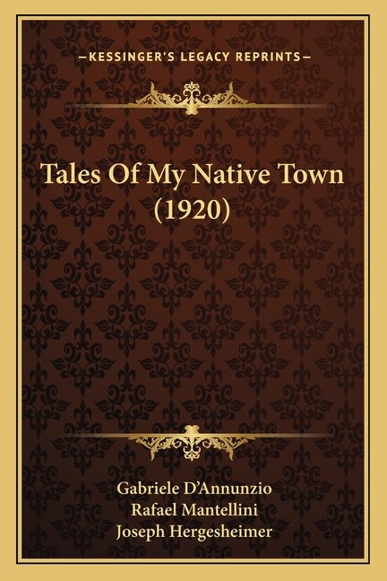 Front cover_Tales Of My Native Town (1920)