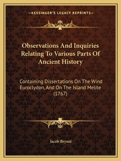 Couverture_Observations And Inquiries Relating To Various Parts Of Ancient History