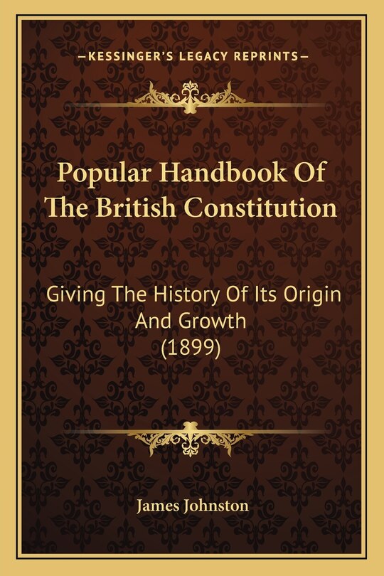 Front cover_Popular Handbook Of The British Constitution