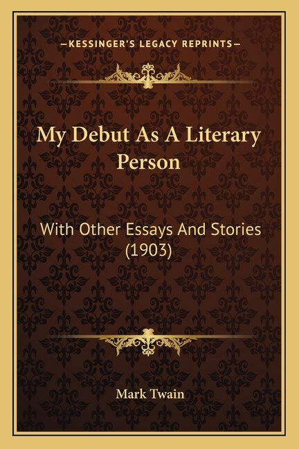 Front cover_My Debut As A Literary Person