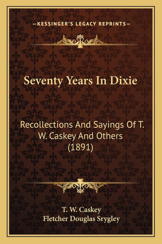 Couverture_Seventy Years In Dixie