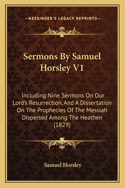 Couverture_Sermons By Samuel Horsley V1