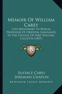 Front cover_Memoir Of William Carey
