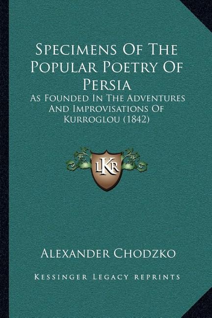 Couverture_Specimens Of The Popular Poetry Of Persia