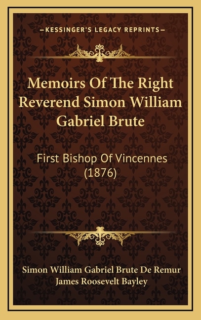 Couverture_Memoirs Of The Right Reverend Simon William Gabriel Brute