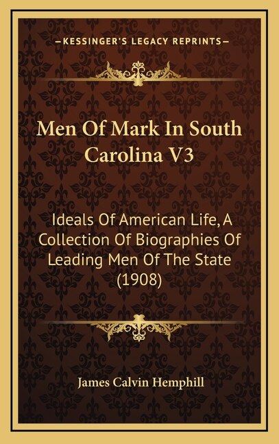 Couverture_Men Of Mark In South Carolina V3