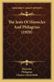 Couverture_The Jests Of Hierocles And Philagrius (1920)