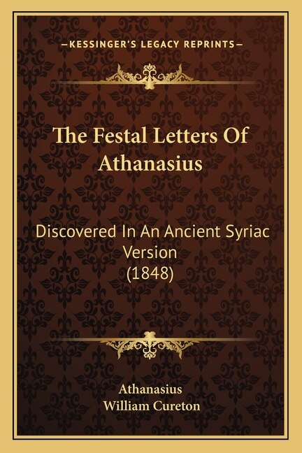 Couverture_The Festal Letters Of Athanasius