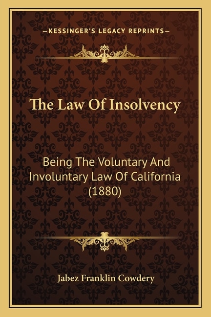Front cover_The Law Of Insolvency