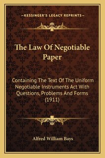 Front cover_The Law of Negotiable Paper