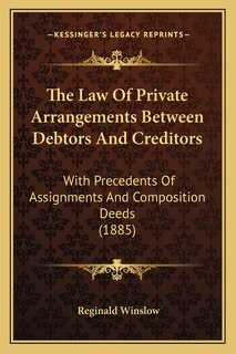 Front cover_The Law Of Private Arrangements Between Debtors And Creditors