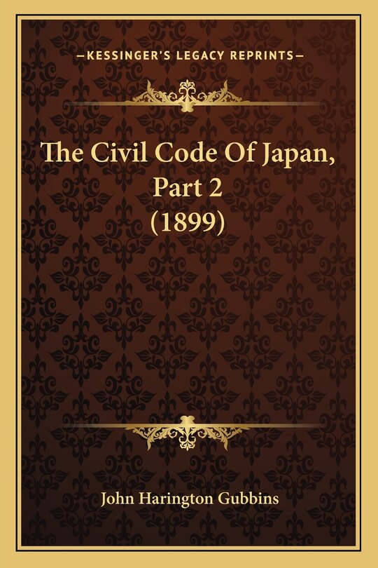Front cover_The Civil Code Of Japan, Part 2 (1899)