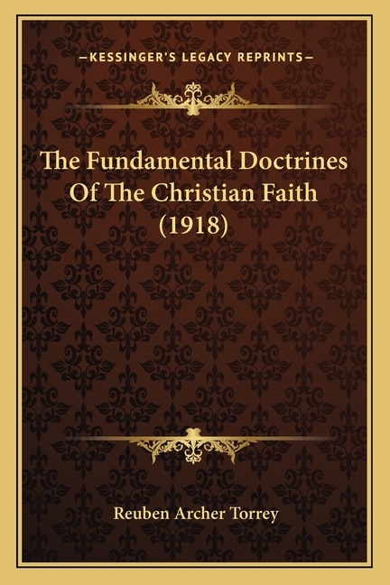Couverture_The Fundamental Doctrines Of The Christian Faith (1918)